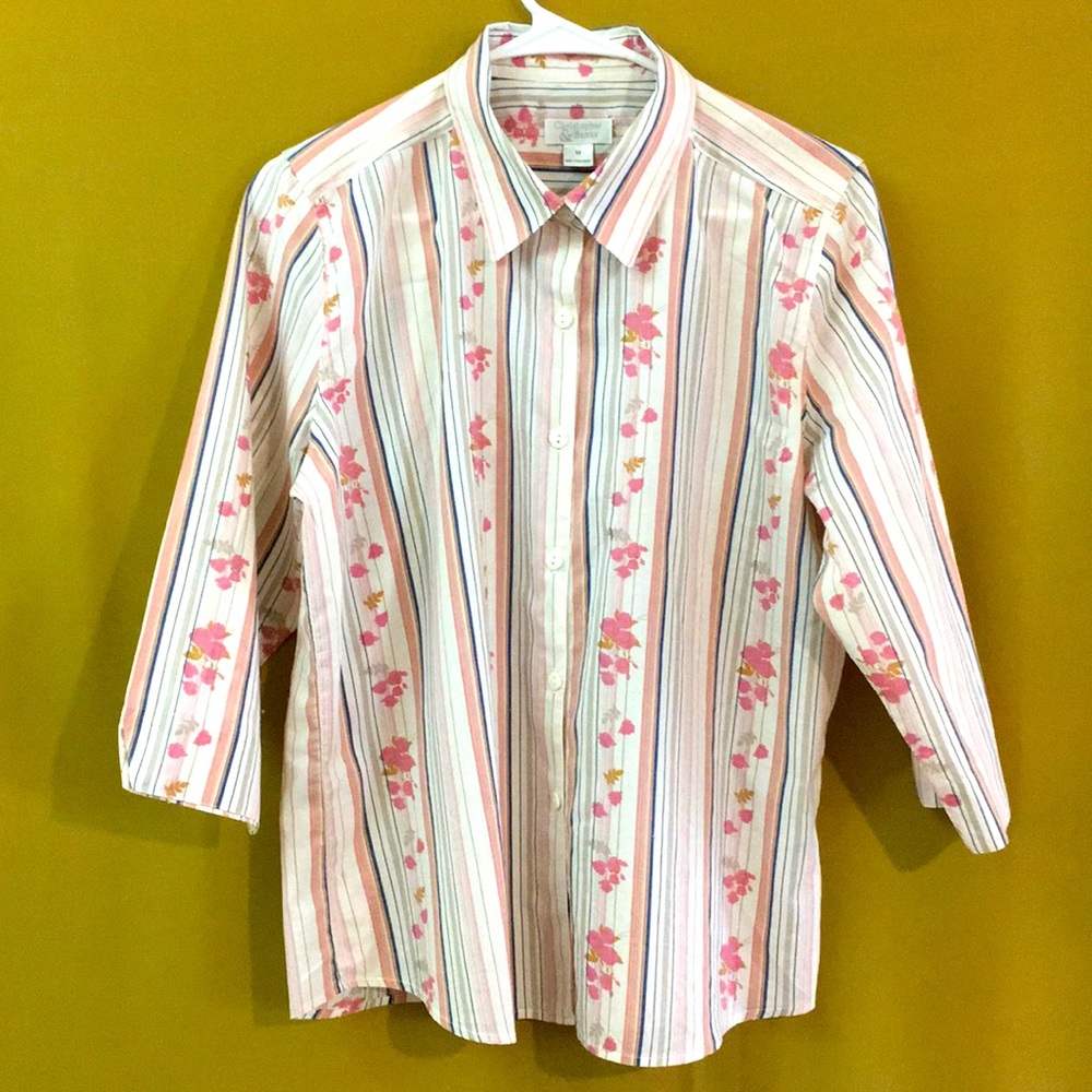 Christopher and Banks Flower 3/4th sleeve cotton🌸
